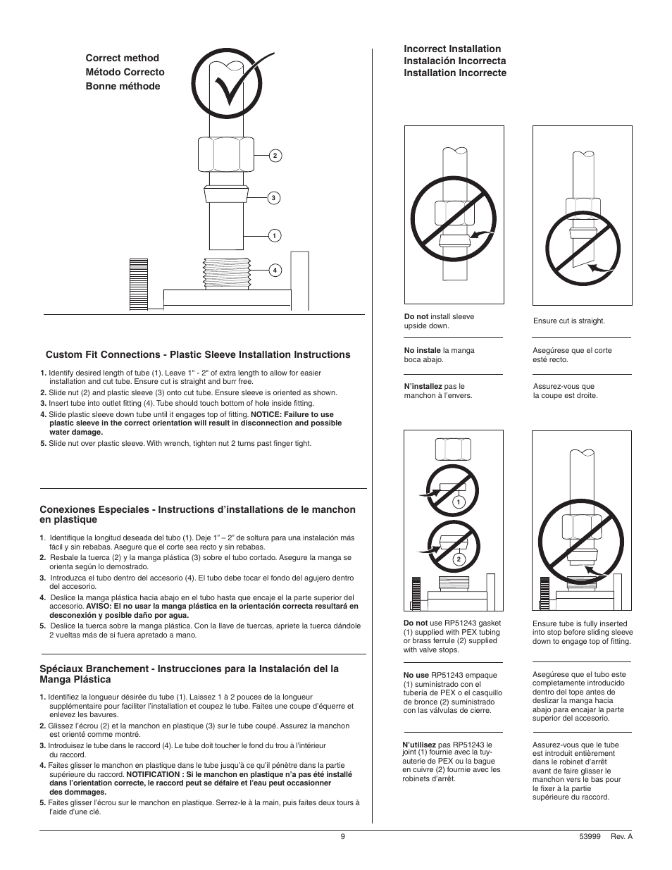 Correct method método correcto bonne méthode | Delta 417-DST User Manual | Page 9 / 12