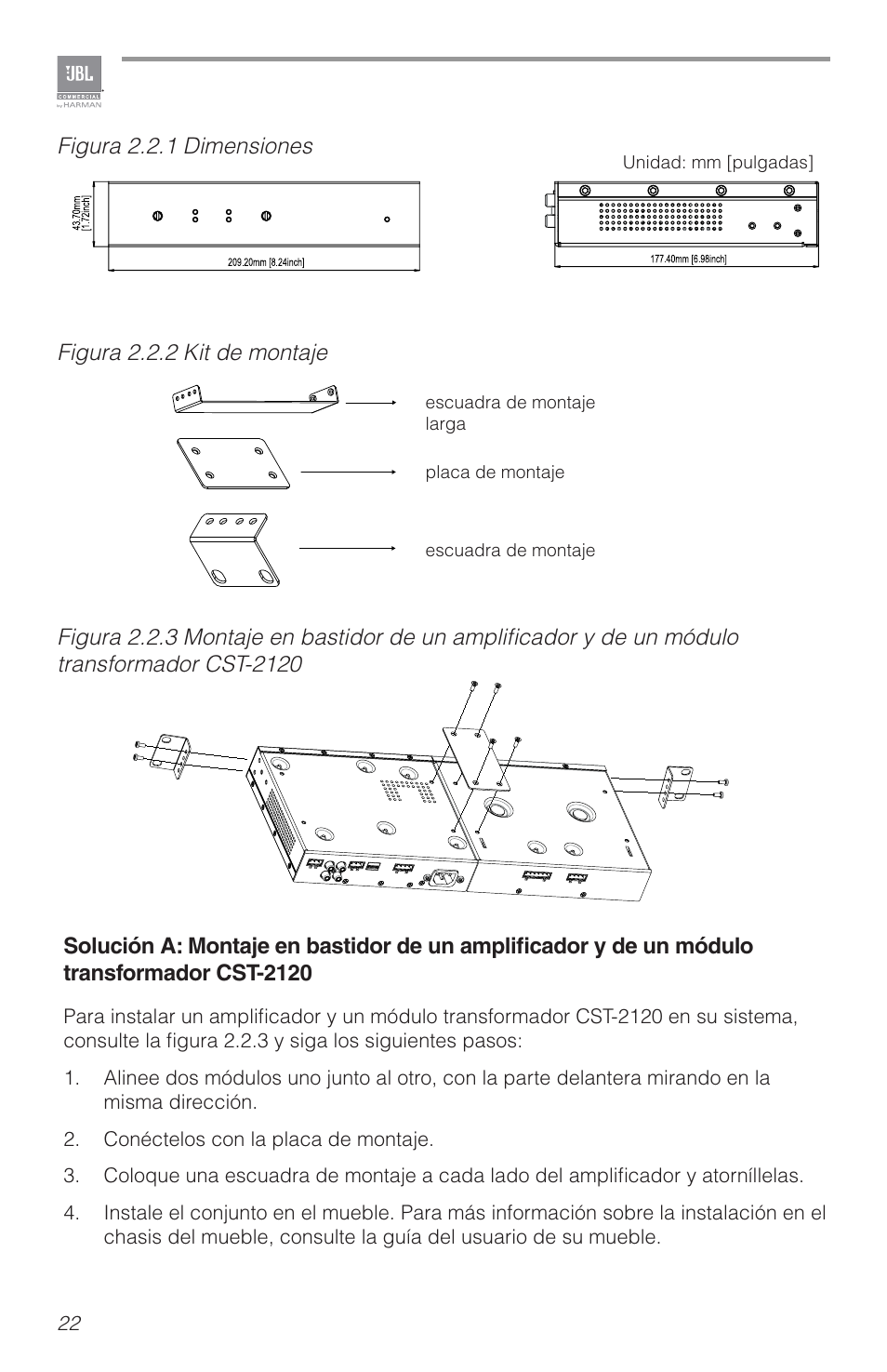 JBL CSA2120 2-Channel Installed Sound Power Amplifier User Manual | Page 22 / 36