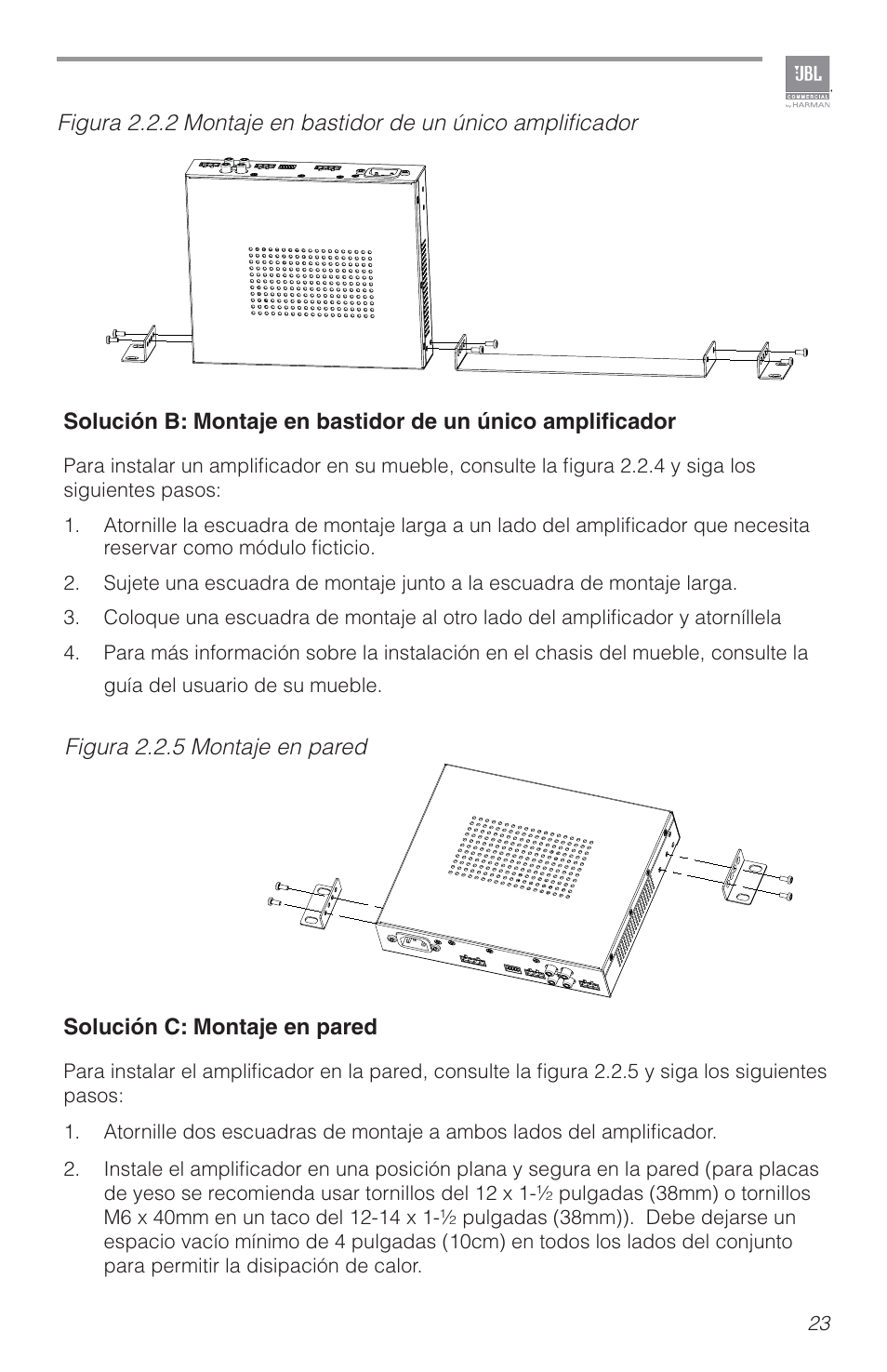 JBL CSA2120 2-Channel Installed Sound Power Amplifier User Manual | Page 23 / 36