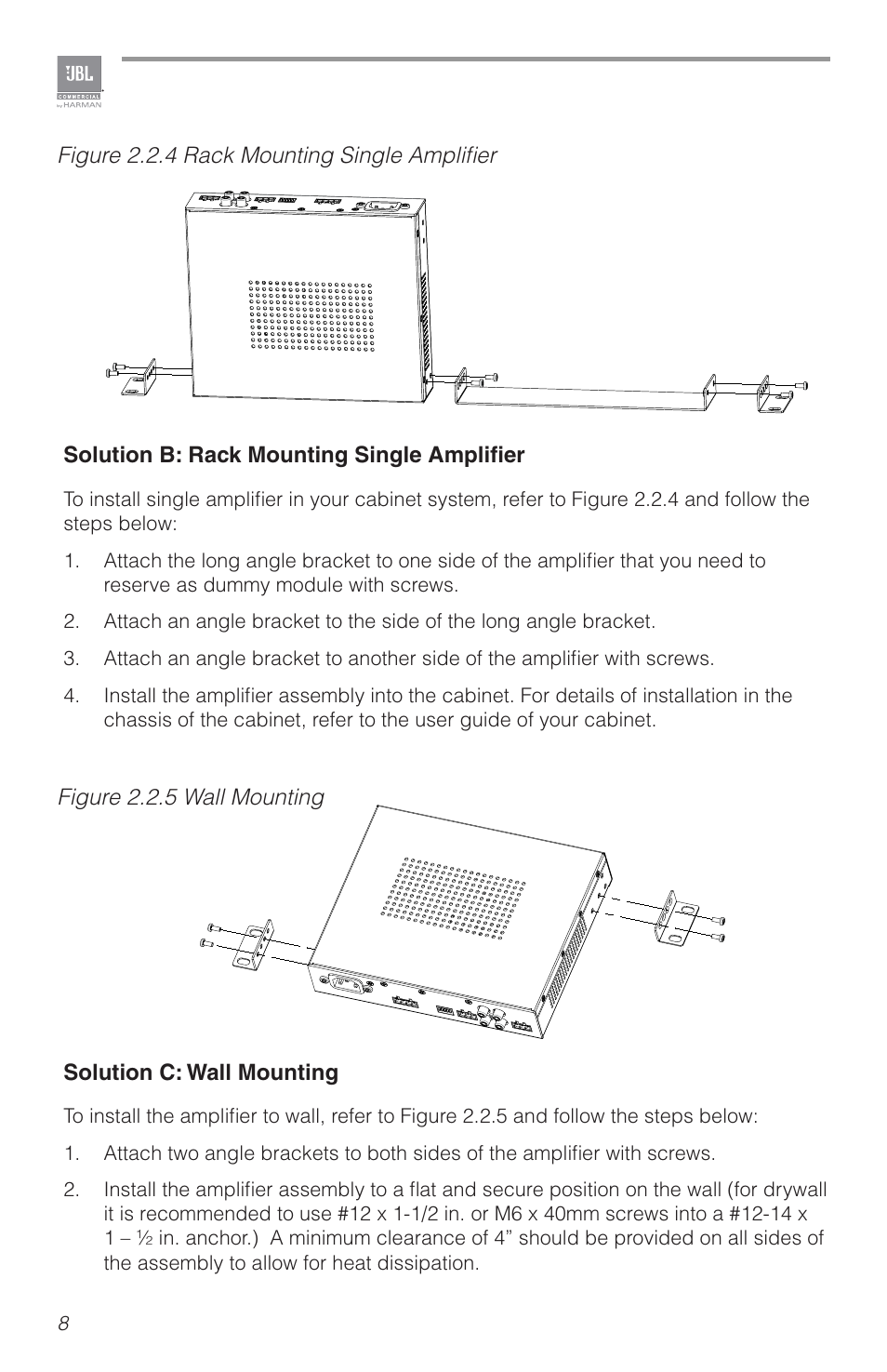 JBL CSA2120 2-Channel Installed Sound Power Amplifier User Manual | Page 8 / 36