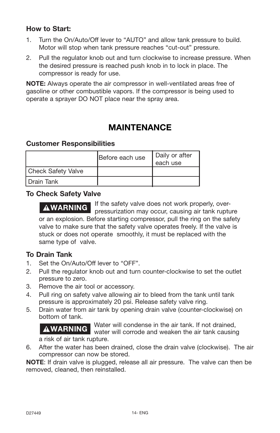 Maintenance | Delta 66-500-1 User Manual | Page 14 / 72