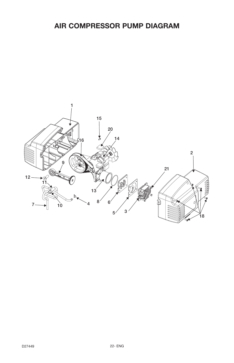 Air compressor pump diagram | Delta 66-500-1 User Manual | Page 22 / 72