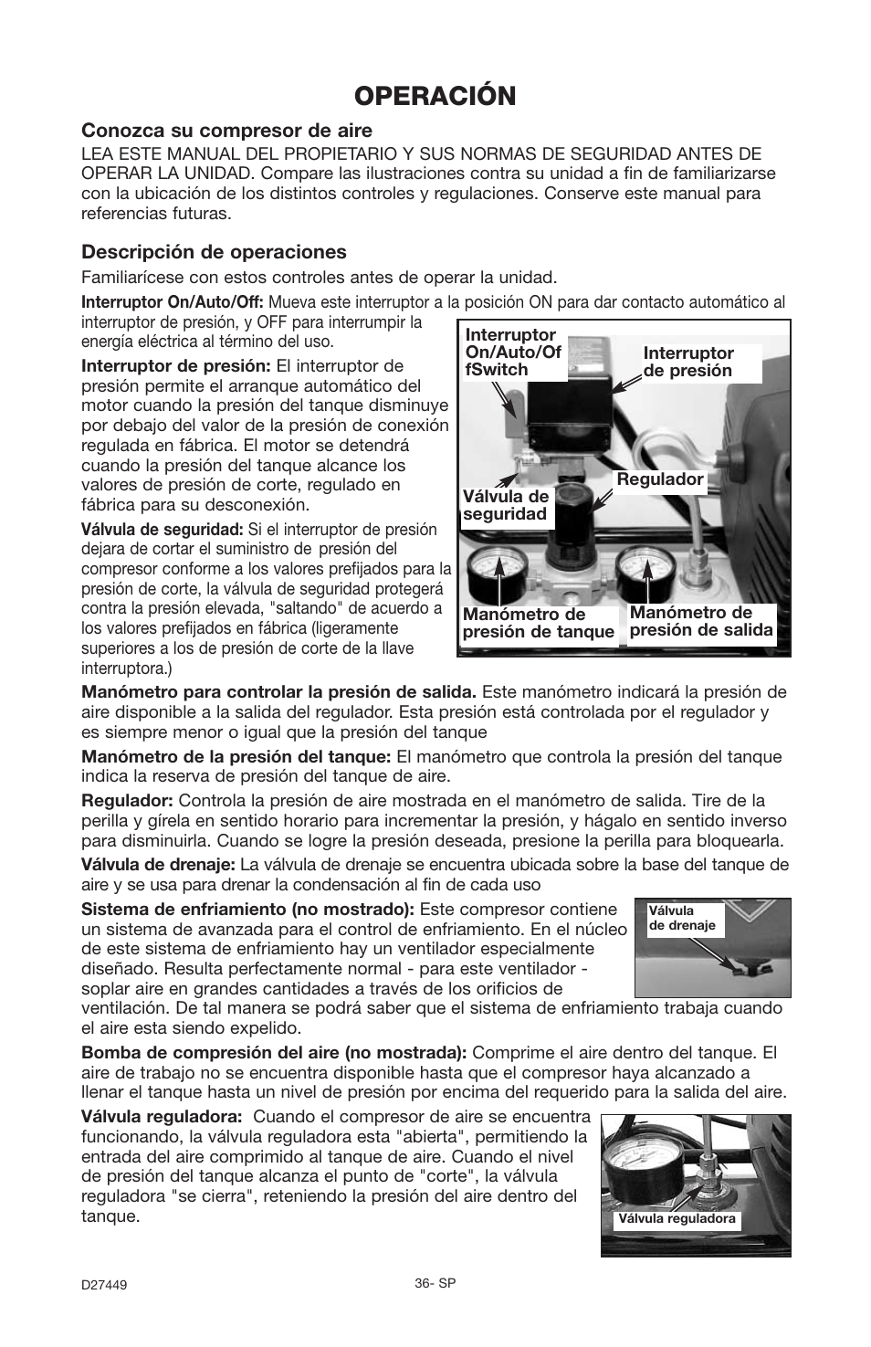 Operación | Delta 66-500-1 User Manual | Page 36 / 72