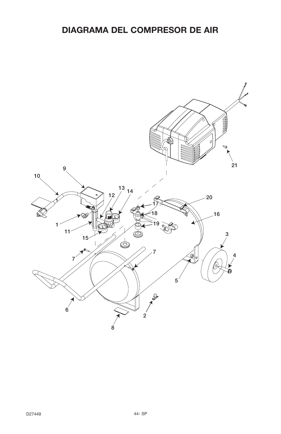 Diagrama del compresor de air | Delta 66-500-1 User Manual | Page 44 / 72