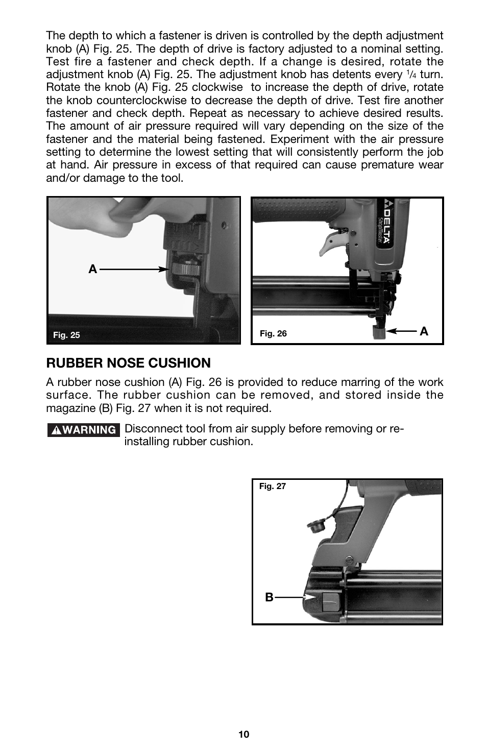 Rubber nose cushion | Delta DBN125 User Manual | Page 10 / 15