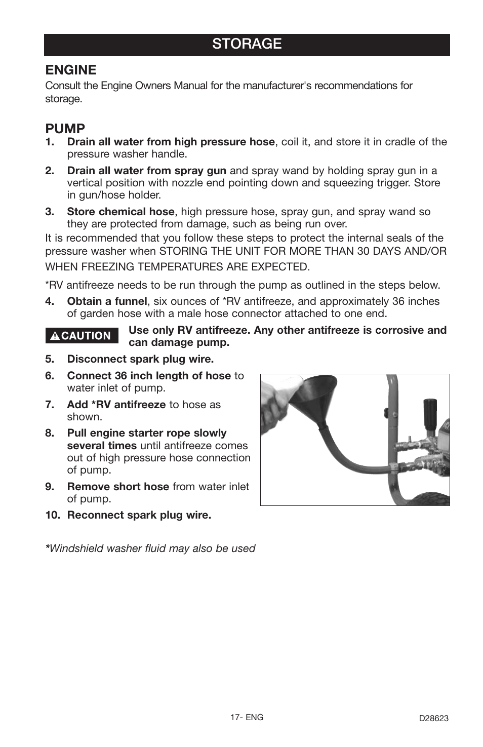 Storage, Engine, Pump | Delta D28623 User Manual | Page 17 / 64