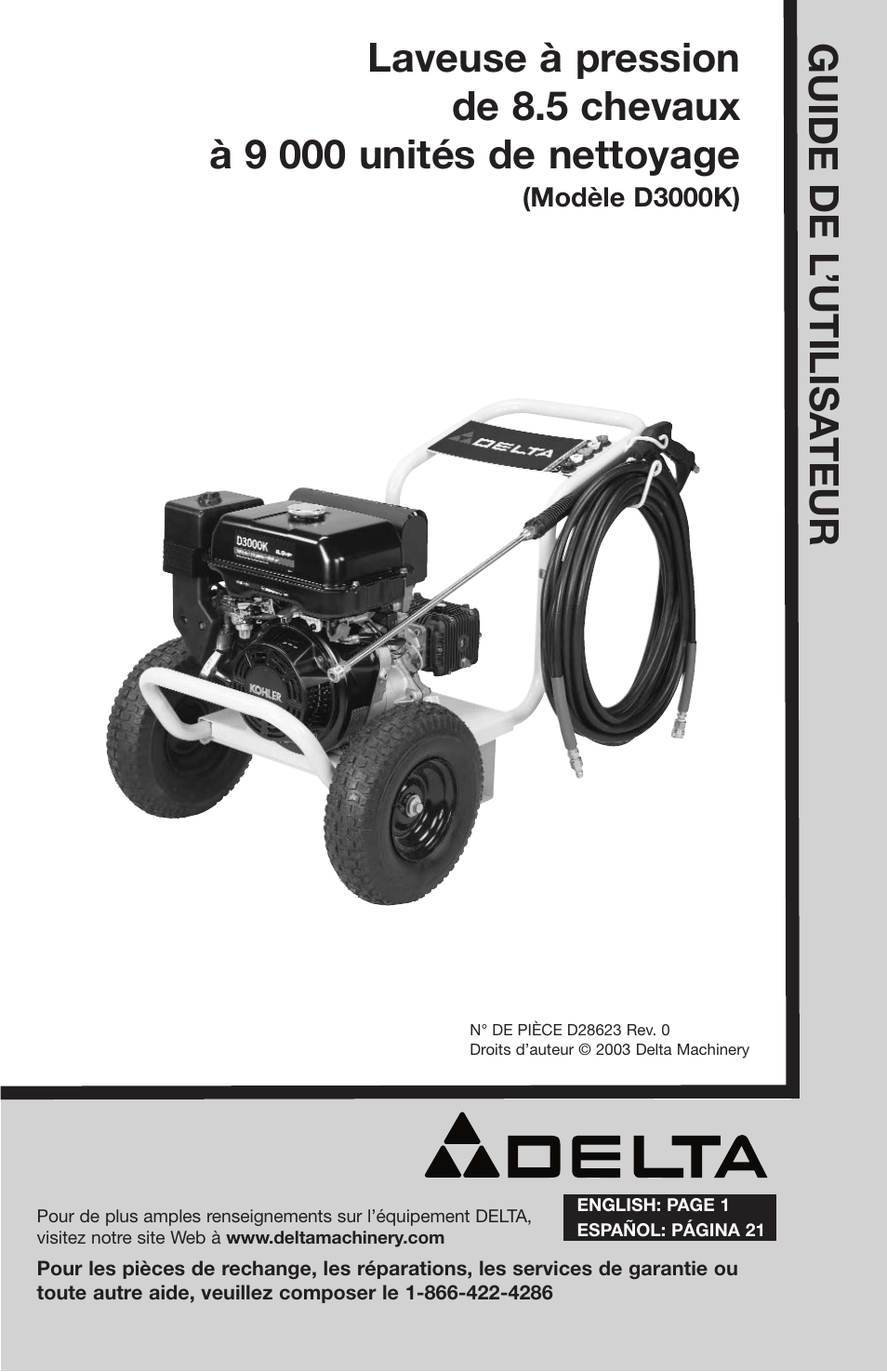 Guid e de l ’utilisa teur | Delta D28623 User Manual | Page 43 / 64