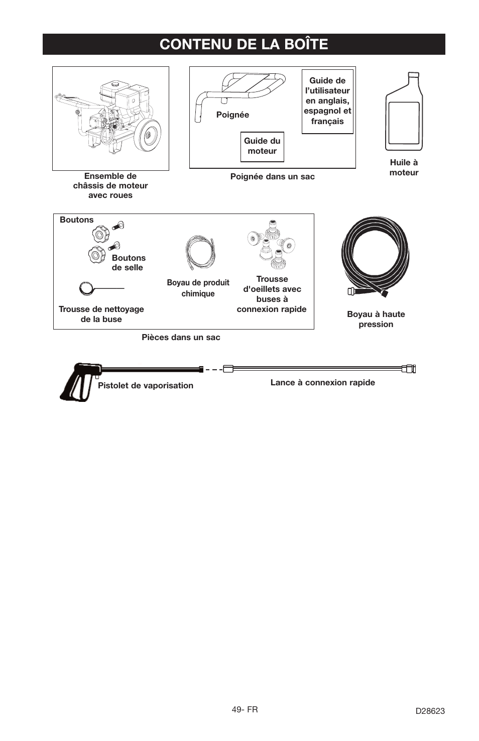 Contenu de la boîte | Delta D28623 User Manual | Page 49 / 64
