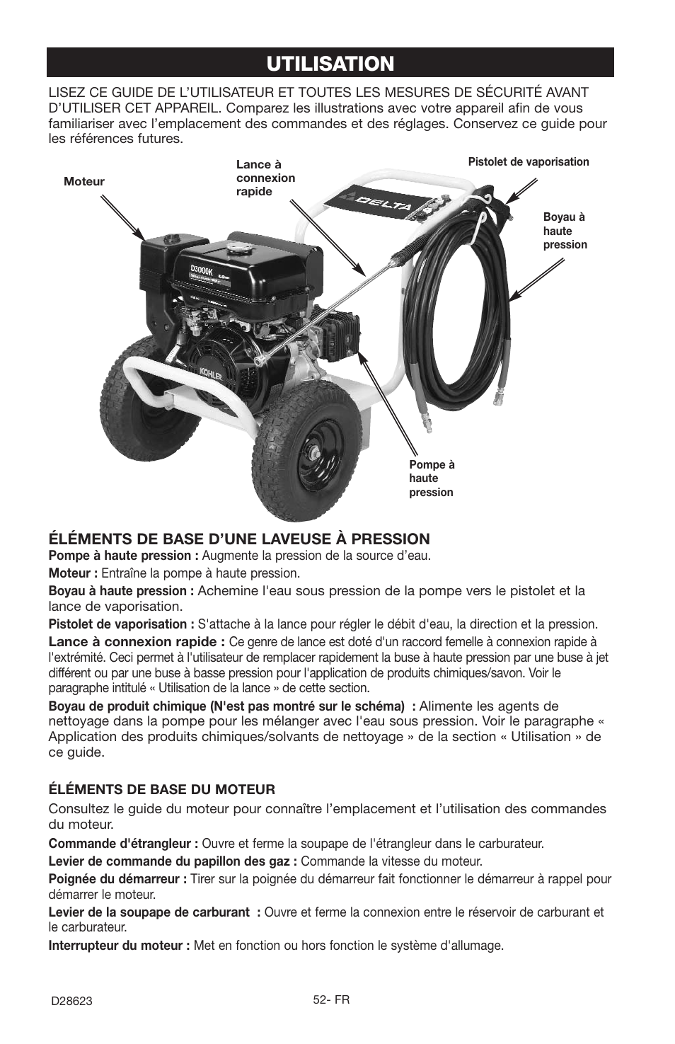 Utilisation | Delta D28623 User Manual | Page 52 / 64