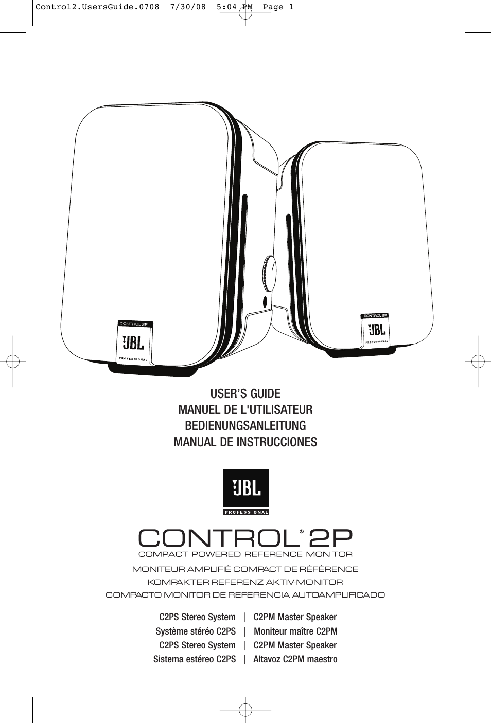 JBL Control 2P 5.25" 2-Way Powered Speaker (Pair) User Manual | 22 pages