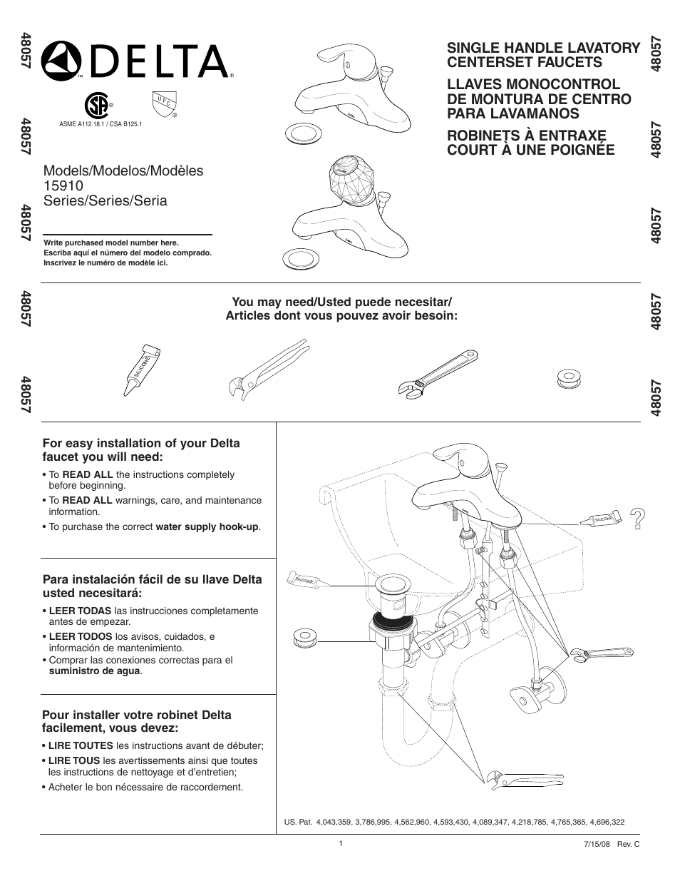 Delta 48057 User Manual | 6 pages