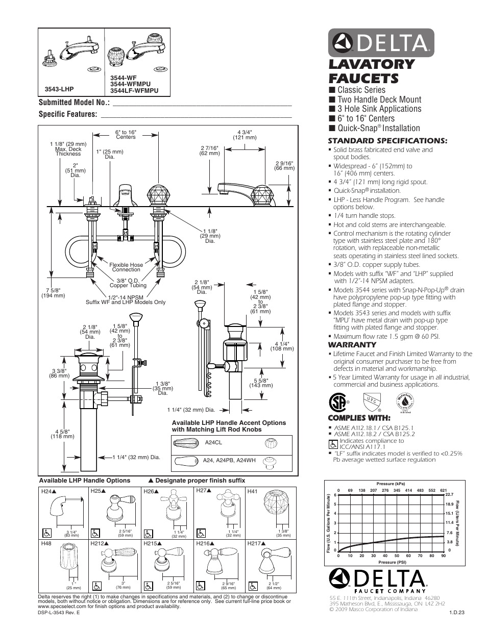 Delta 3543-LHP User Manual | 1 page