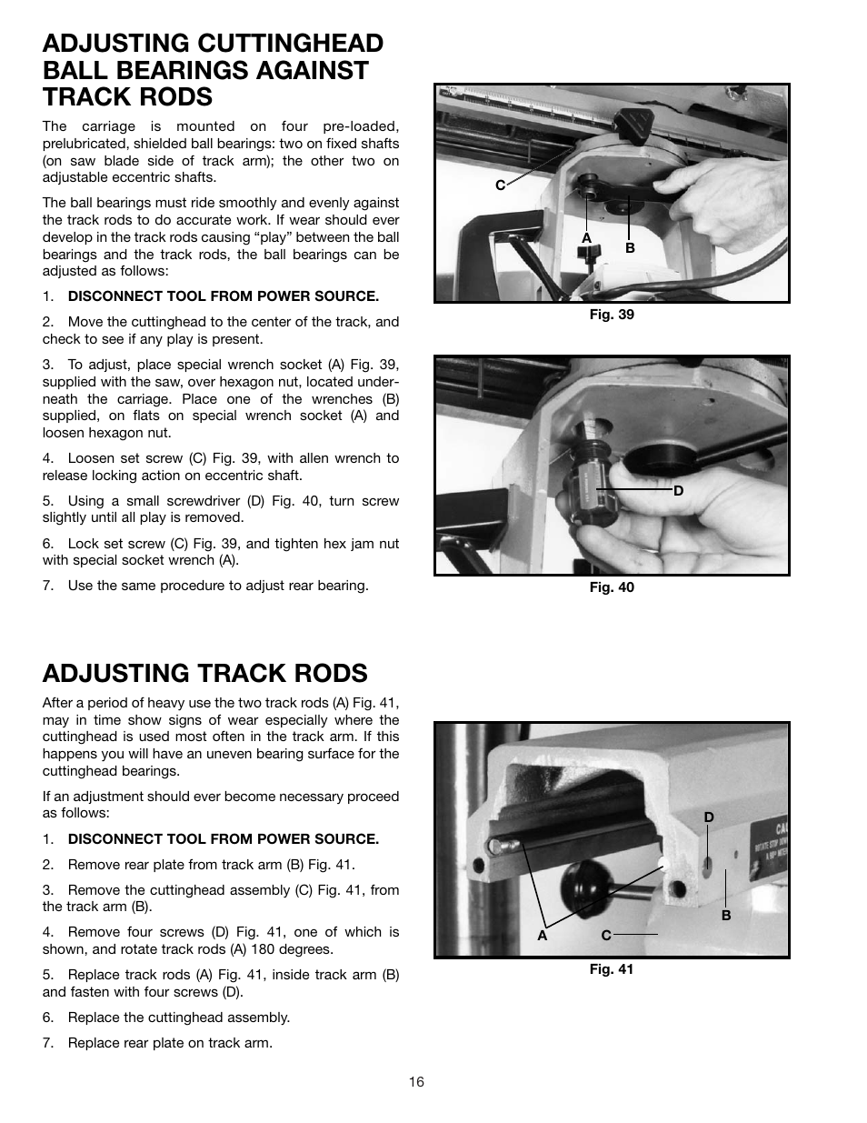 Adjusting track rods | Delta 33-891 User Manual | Page 16 / 28