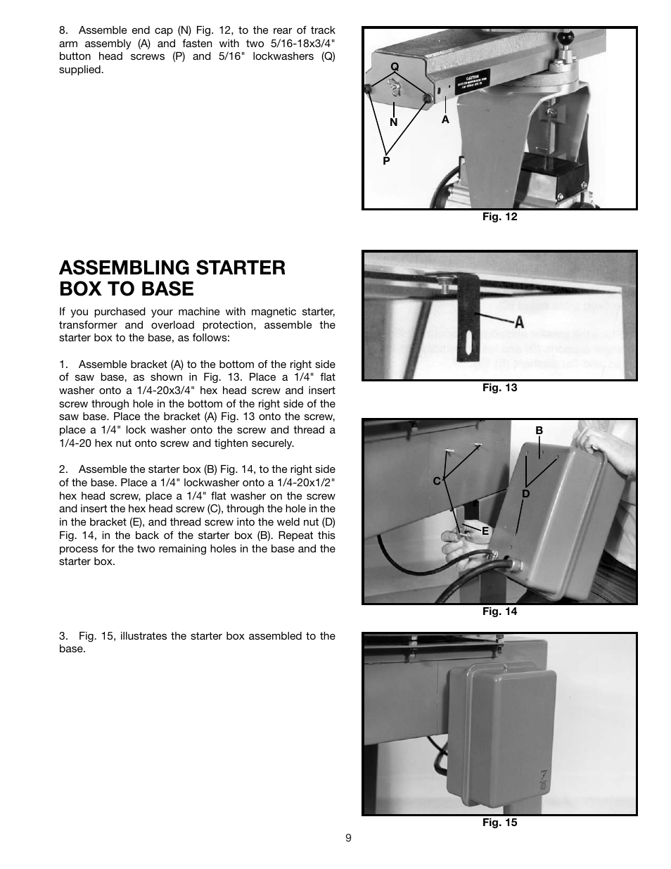 Assembling starter box to base | Delta 33-891 User Manual | Page 9 / 28