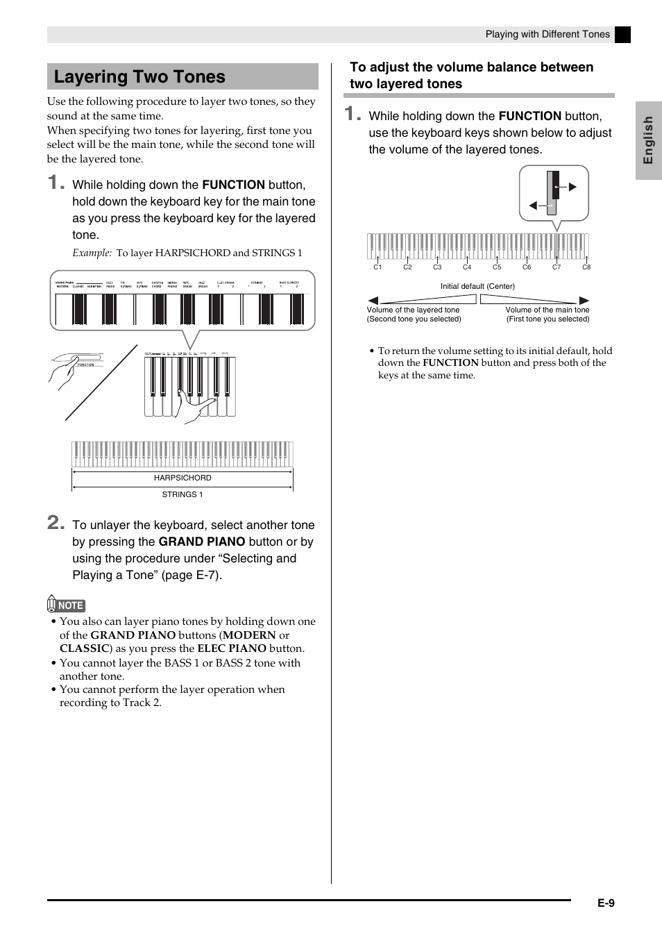Layering two tones | Casio PRIVIA PX130 User Manual | Page 11 / 36