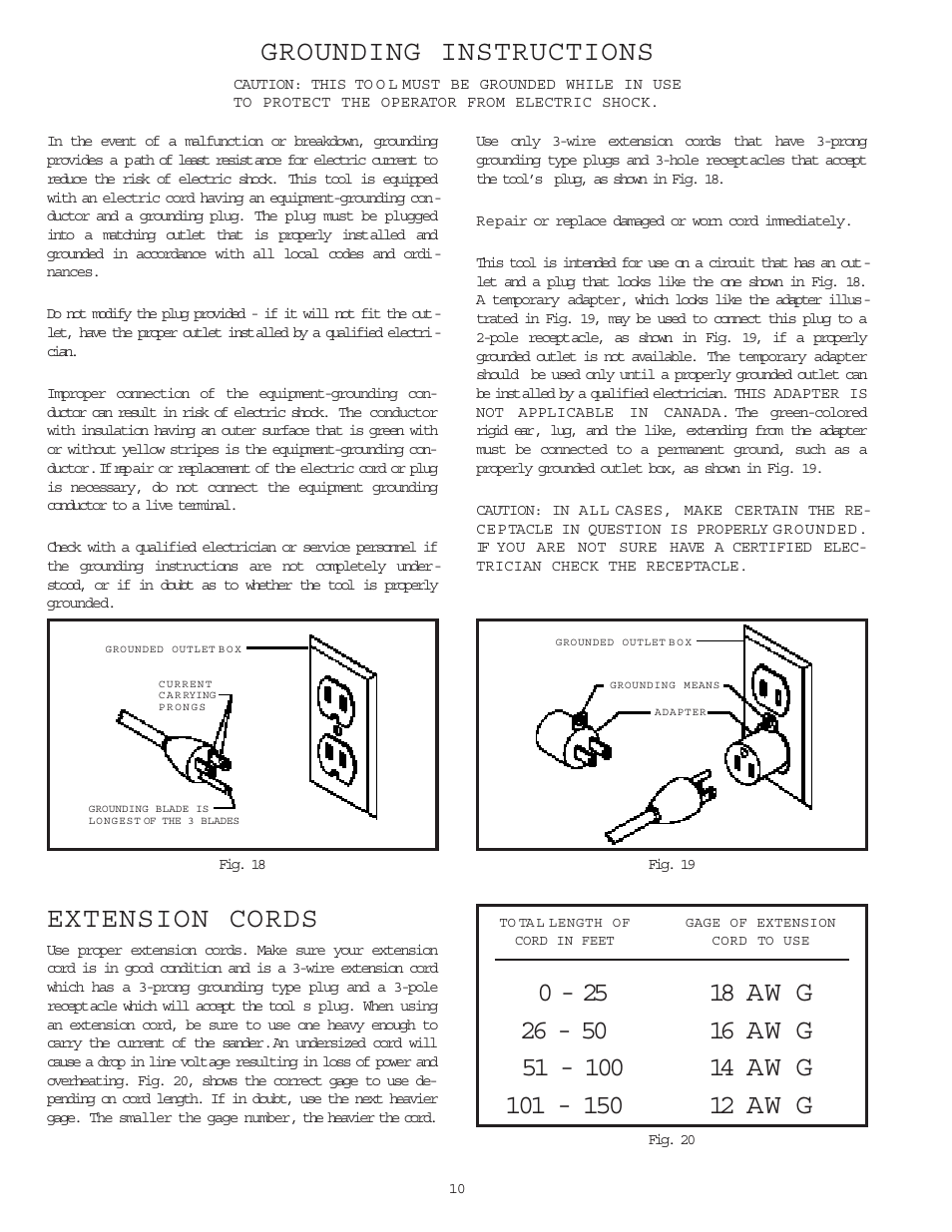 Grounding instructions | Delta 31-750 User Manual | Page 10 / 12