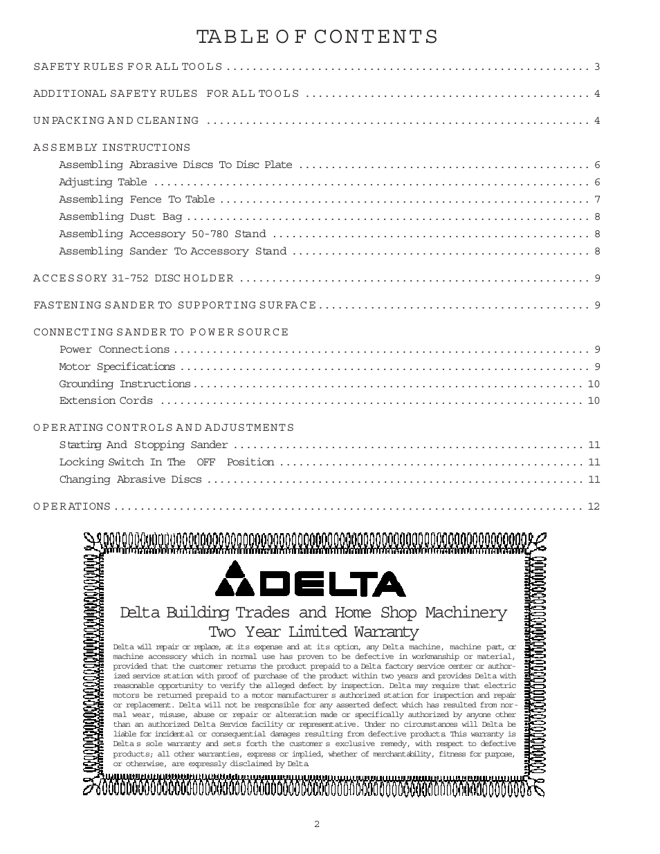 Delta 31-750 User Manual | Page 2 / 12