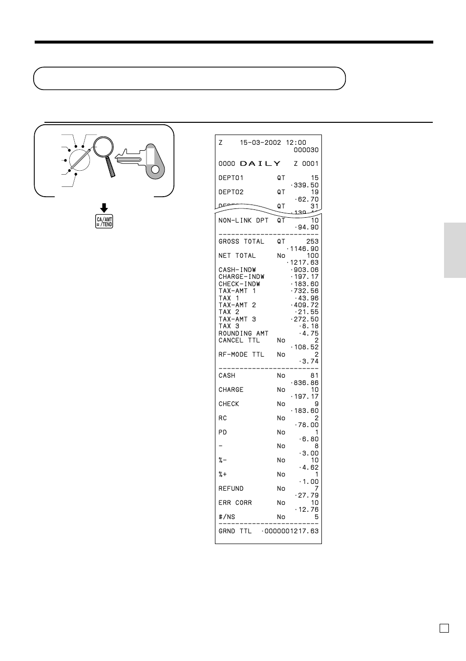 Printing the daily sales reset report, Basic operations and setups, Mode switch | These items can be skipped by programming | Casio TE-2000 User Manual | Page 41 / 88