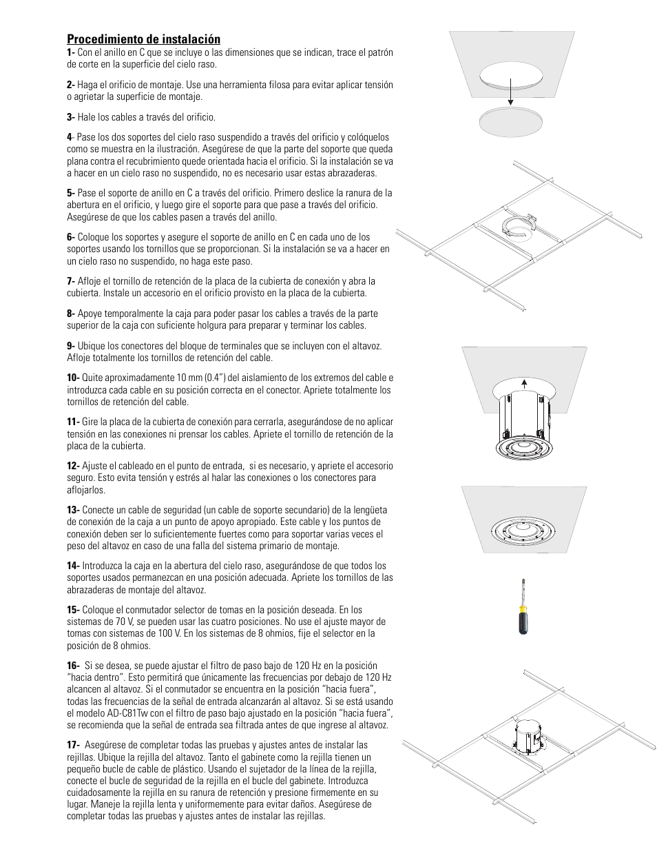 QSC Audio AD-C81TW Ceiling Mount Subwoofer System (White) User Manual | Page 13 / 40