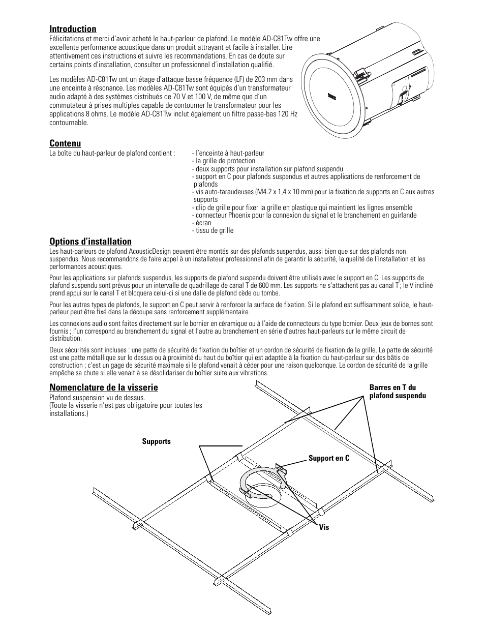 QSC Audio AD-C81TW Ceiling Mount Subwoofer System (White) User Manual | Page 19 / 40