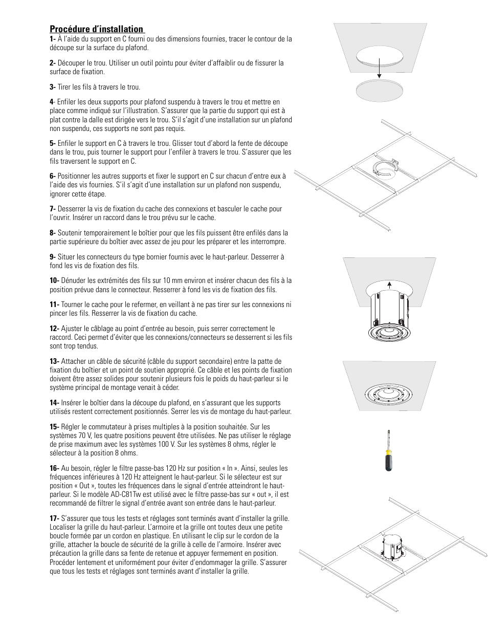 QSC Audio AD-C81TW Ceiling Mount Subwoofer System (White) User Manual | Page 21 / 40