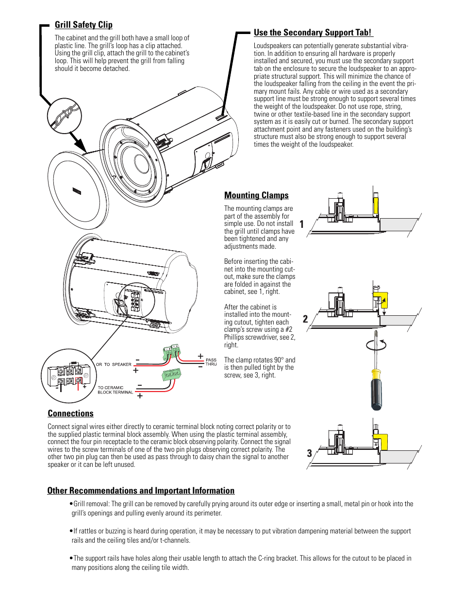 QSC Audio AD-C81TW Ceiling Mount Subwoofer System (White) User Manual | Page 4 / 40