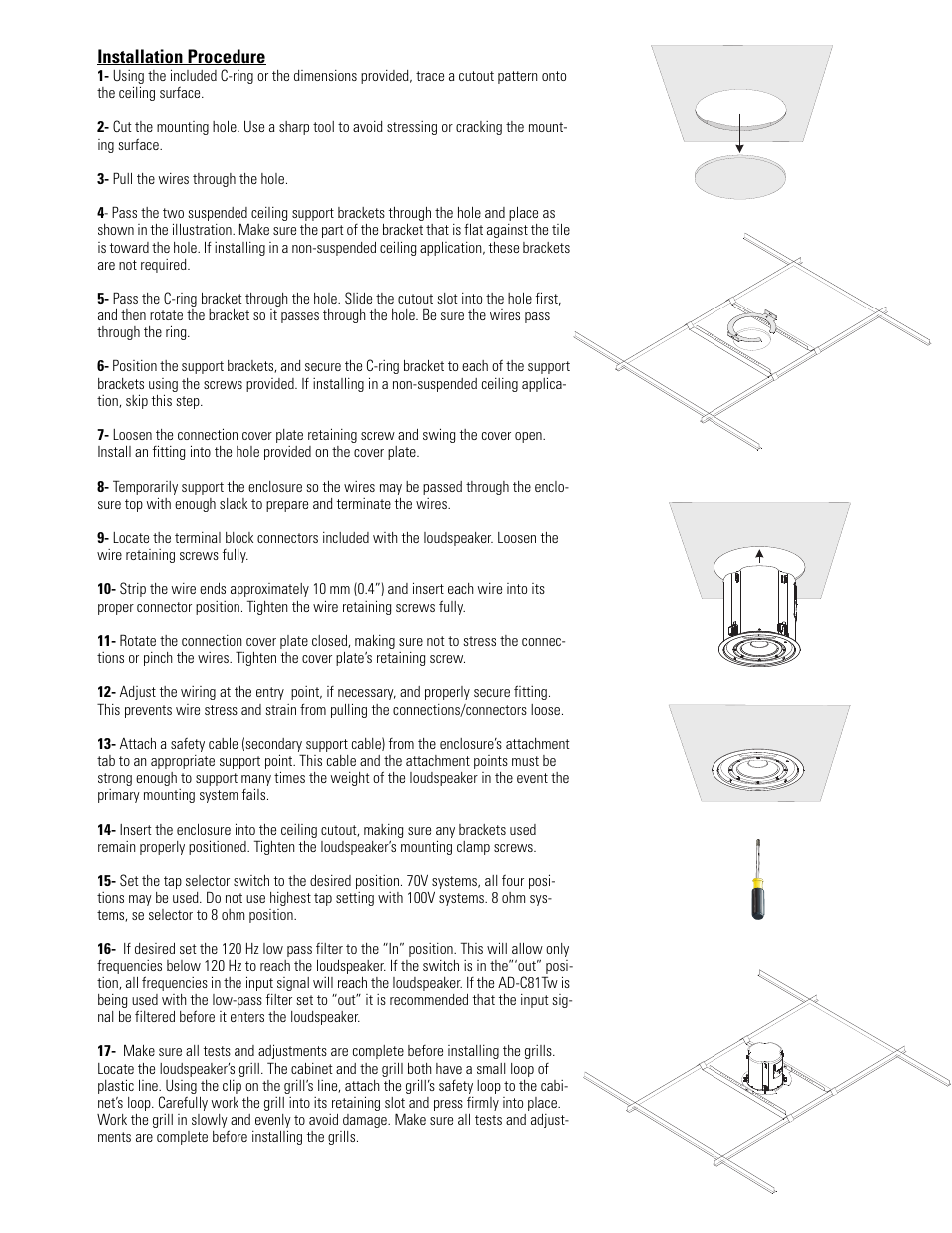 QSC Audio AD-C81TW Ceiling Mount Subwoofer System (White) User Manual | Page 5 / 40