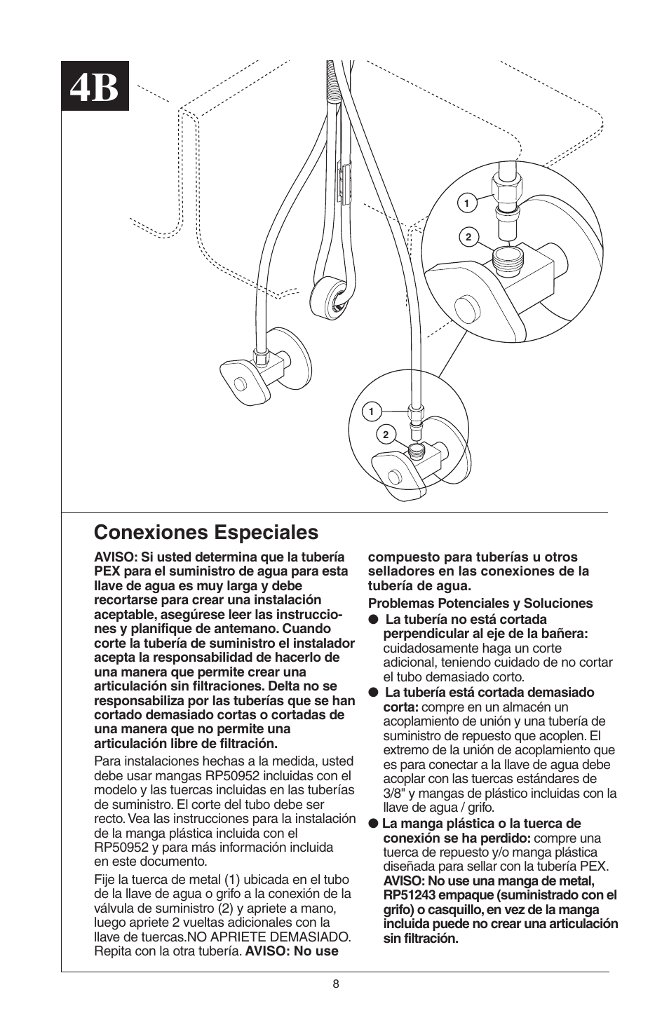 Conexiones especiales | Delta 16968-DST Series User Manual | Page 20 / 40