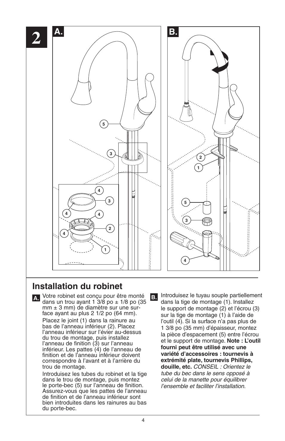 Installation du robinet | Delta 16968-DST Series User Manual | Page 28 / 40
