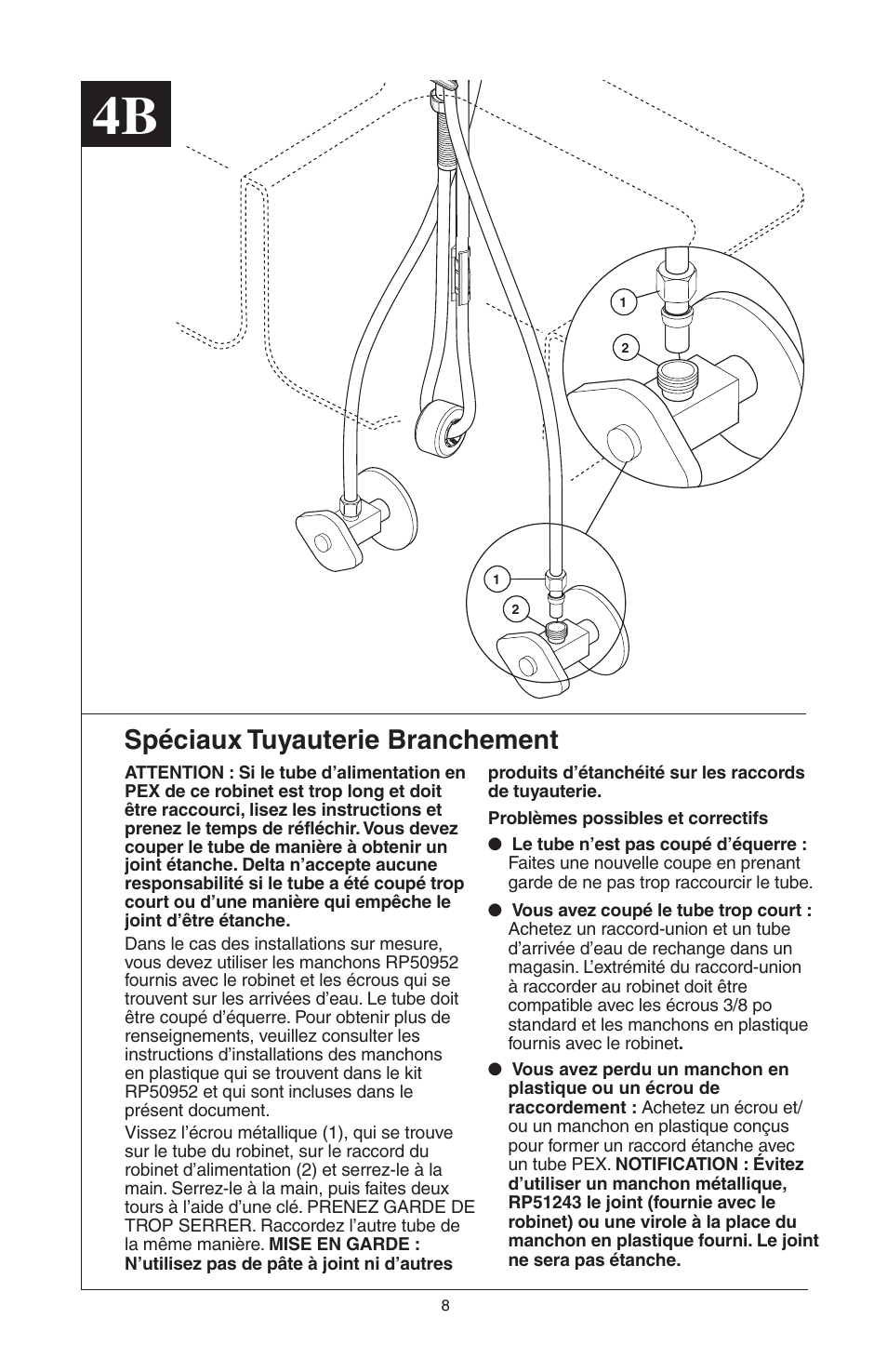 Spéciaux tuyauterie branchement | Delta 16968-DST Series User Manual | Page 32 / 40