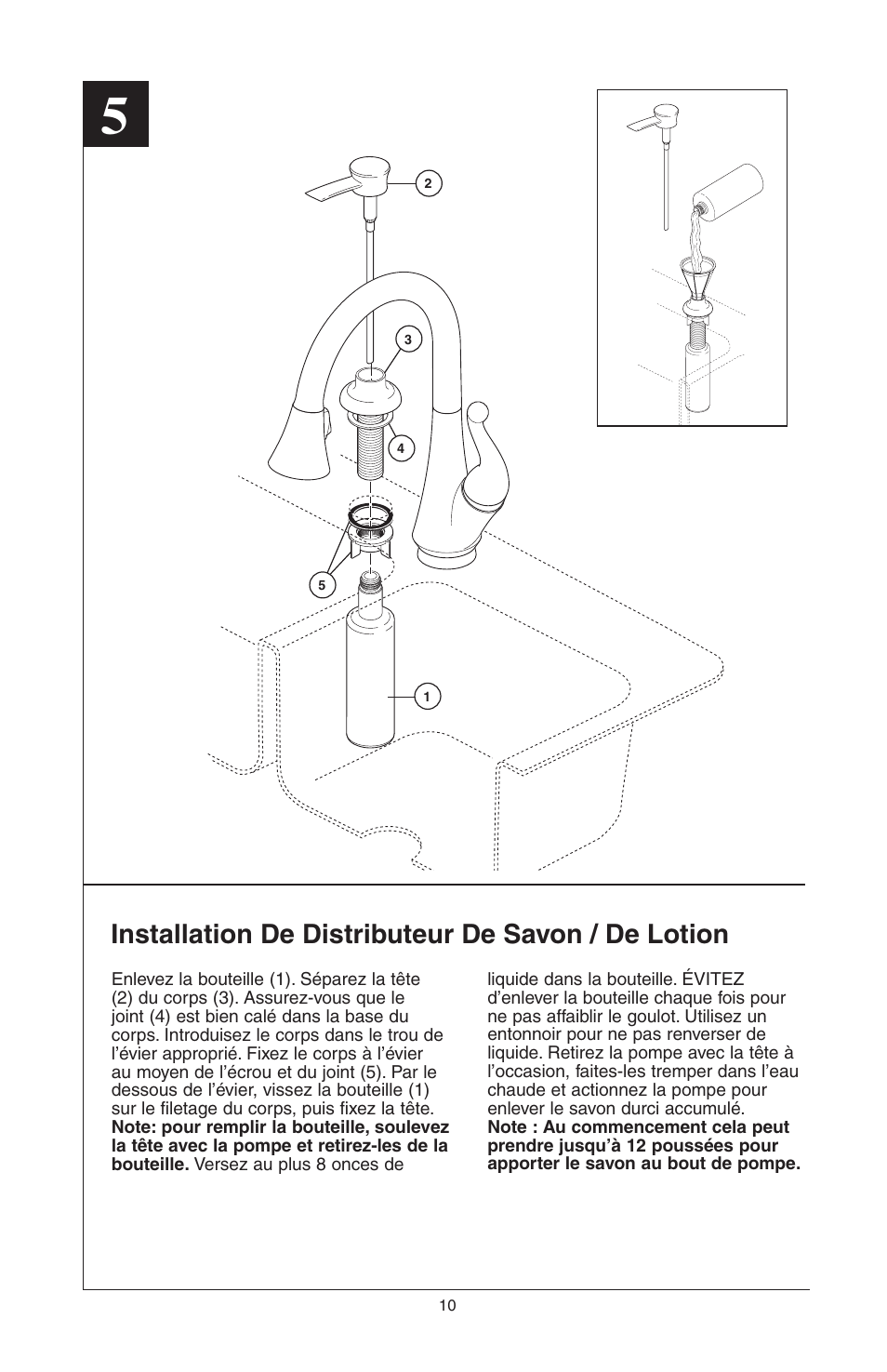 Installation de distributeur de savon / de lotion | Delta 16968-DST Series User Manual | Page 34 / 40