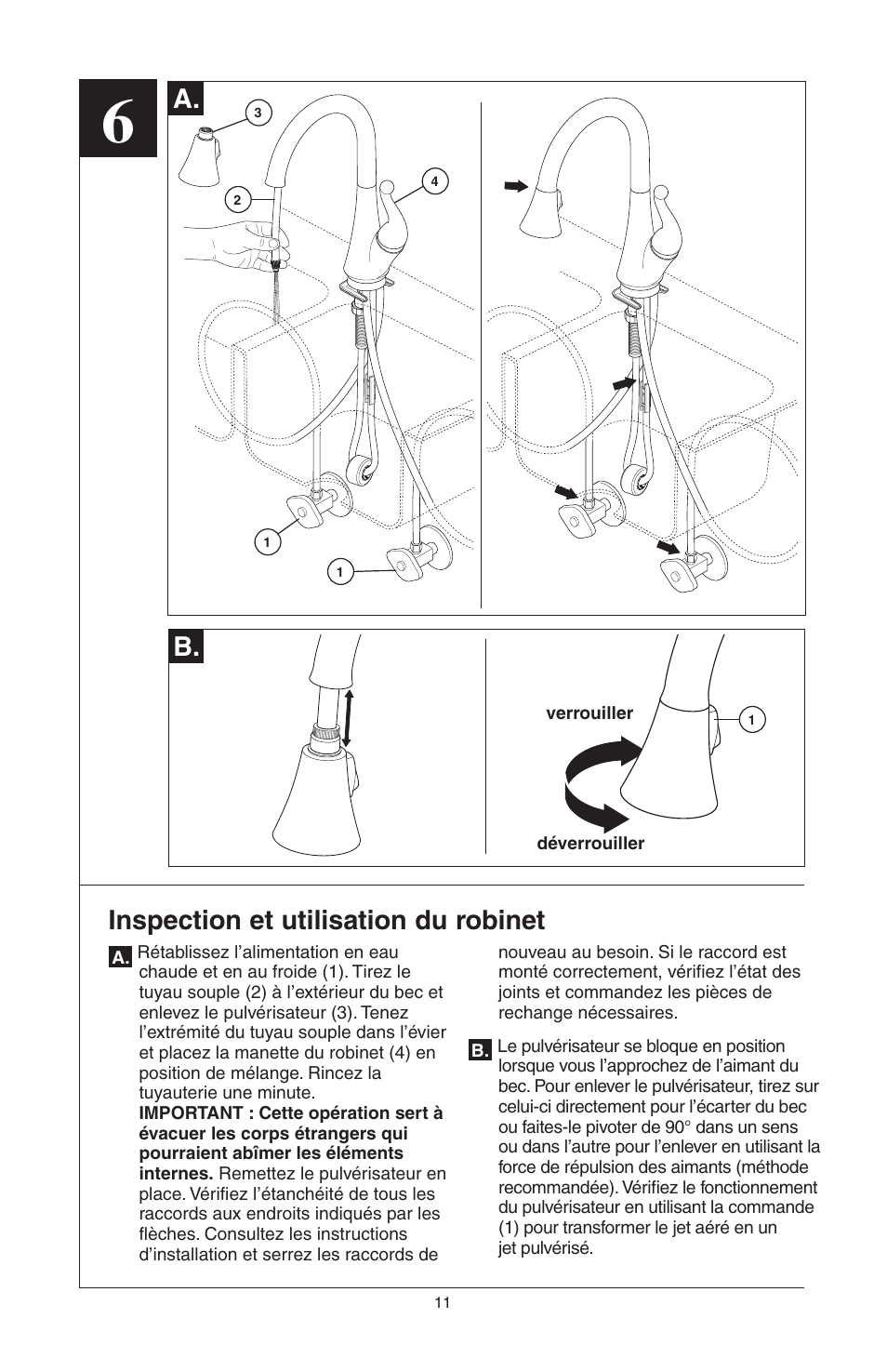 Inspection et utilisation du robinet, A. b | Delta 16968-DST Series User Manual | Page 35 / 40