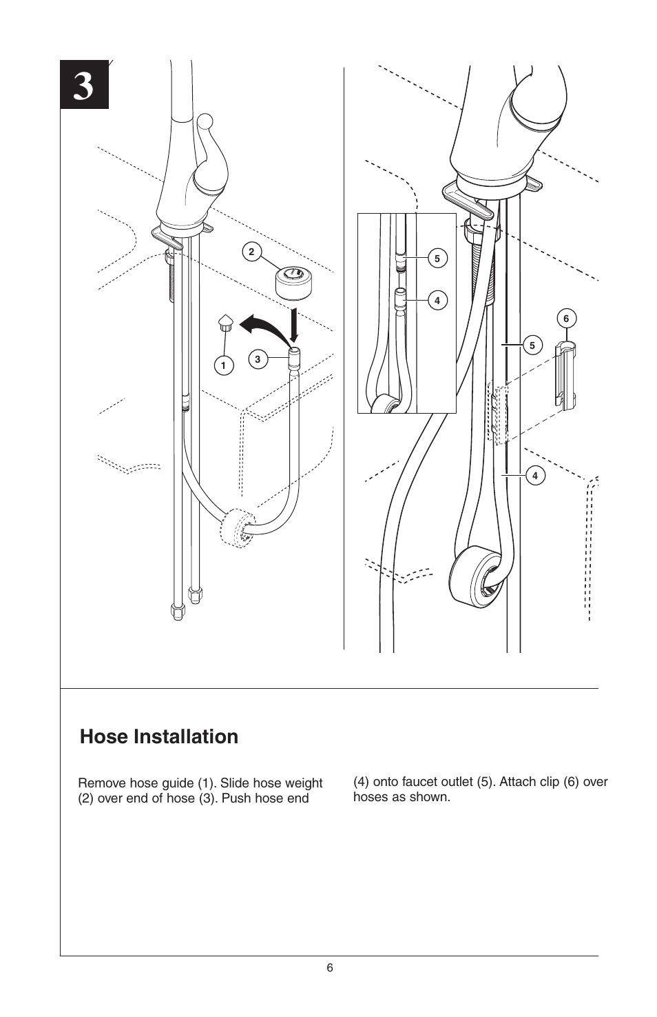 Hose installation | Delta 16968-DST Series User Manual | Page 6 / 40