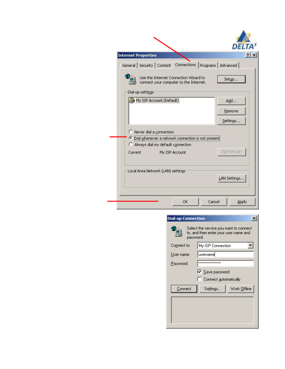 Creating a dial-up shortcut | Delta THINKPAD R40 User Manual | Page 43 / 45