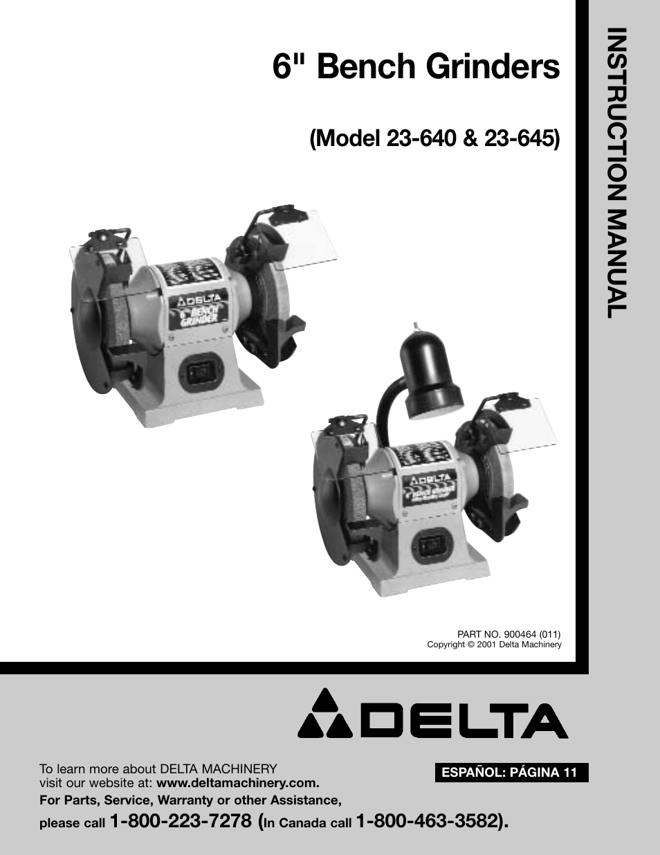 Delta 16" BENCH GRINDERS 23-640 User Manual | 10 pages