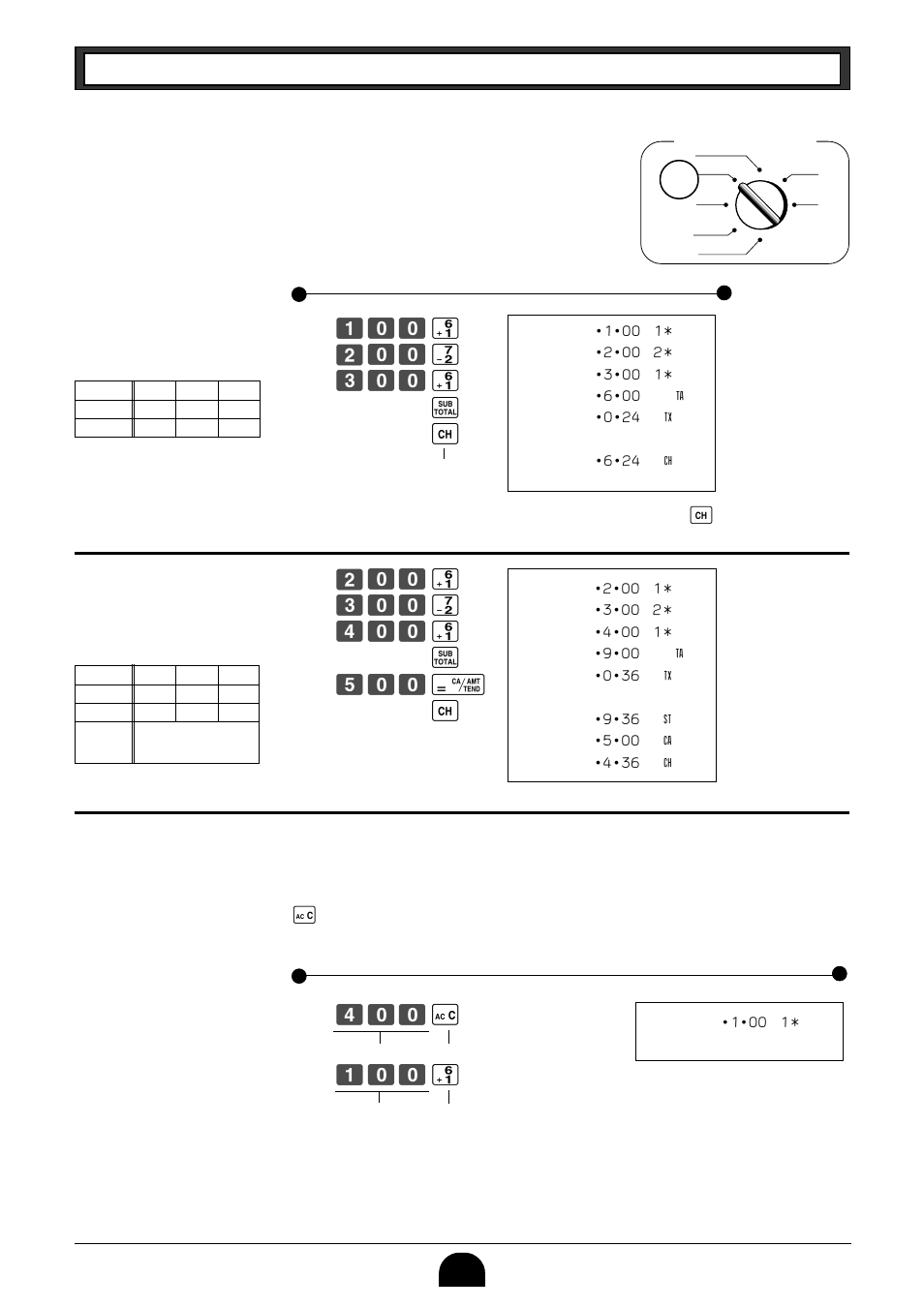 5 charge sales, 6 split cash/ charge sales, 7 corrections | 7-1 before you press a department key | Casio PCR-265P User Manual | Page 16 / 40