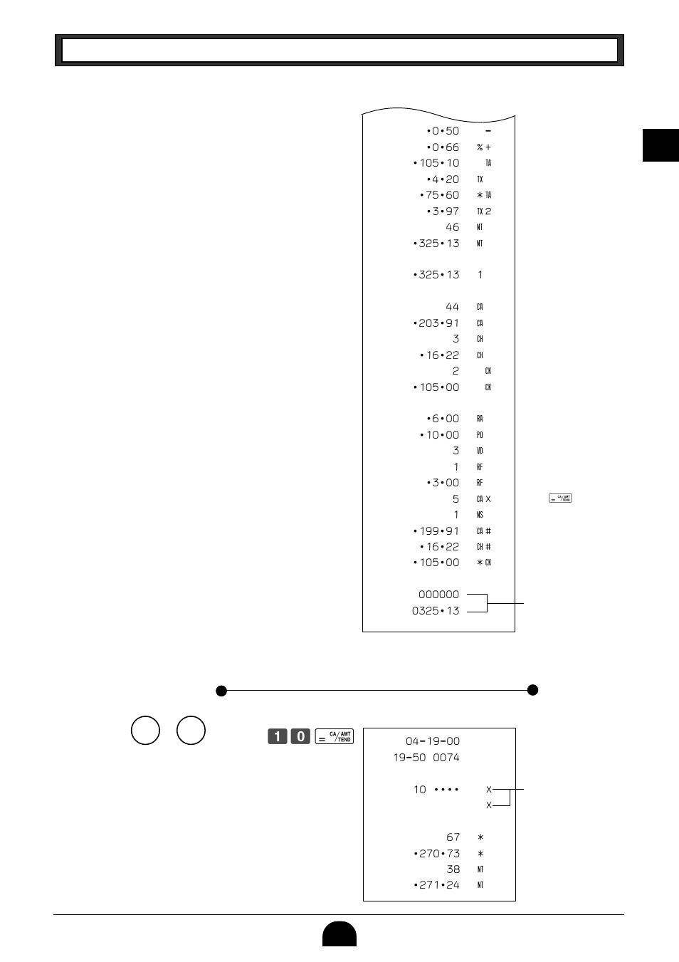 2-2 periodic read/reset report, Z? p, Part-1 | Part-1 quick start operation, Printout operation | Casio PCR-265P User Manual | Page 19 / 40