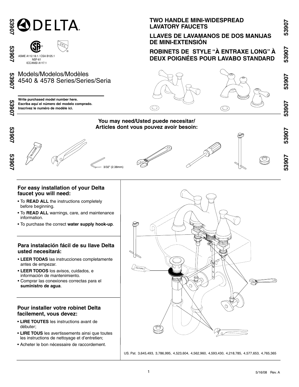 Delta 4540 Series User Manual | 8 pages