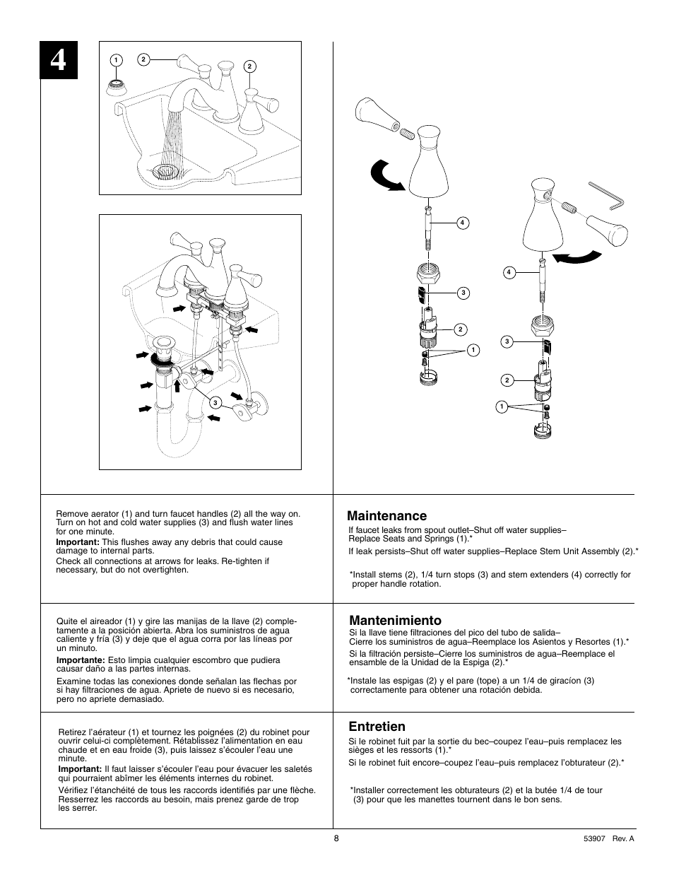 Maintenance, Entretien, Mantenimiento | Delta 4540 Series User Manual | Page 8 / 8