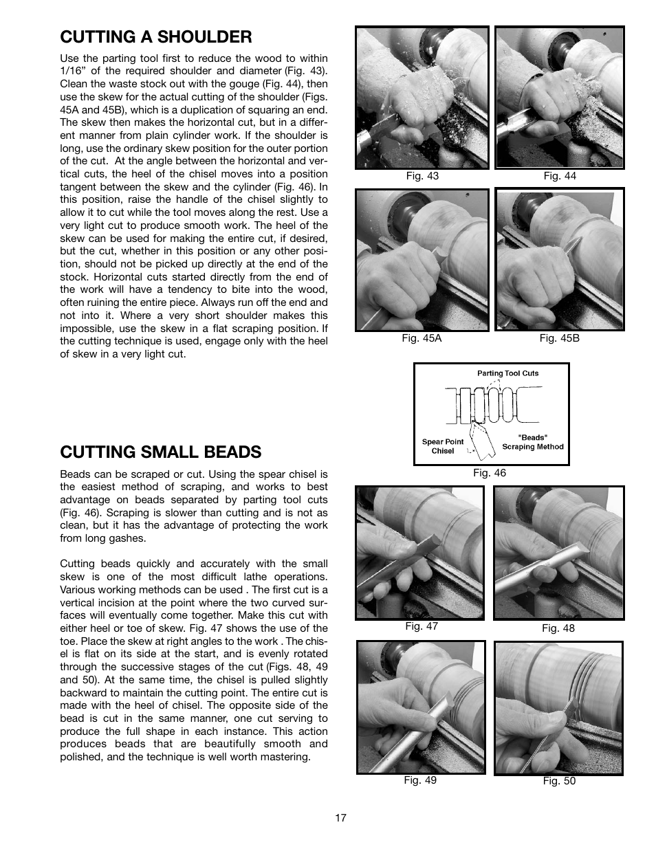 Cutting a shoulder, Cutting small beads | Delta 46-765X User Manual | Page 17 / 24