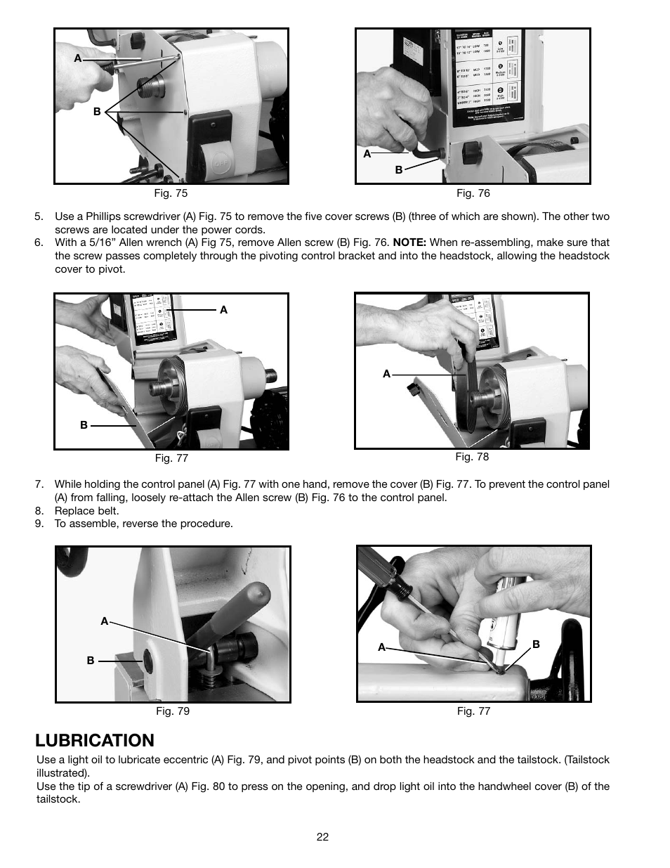 Lubrication | Delta 46-765X User Manual | Page 22 / 24