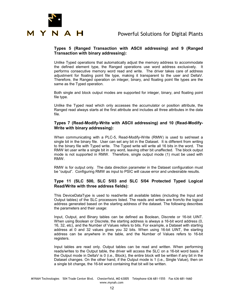 Powerful solutions for digital plants | Delta Mynah PLC-5 User Manual | Page 13 / 26