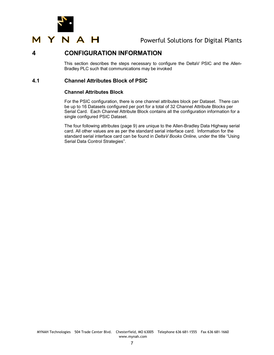 Powerful solutions for digital plants, 4 configuration information | Delta Mynah PLC-5 User Manual | Page 8 / 26