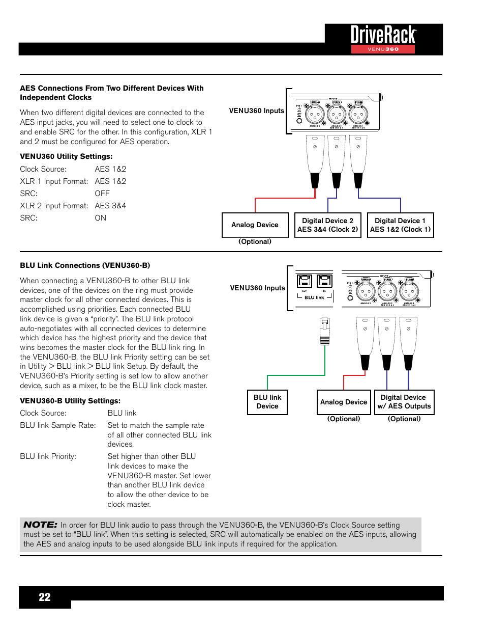 dbx DriveRack VENU360 Loudspeaker Management System User Manual | Page 24 / 127