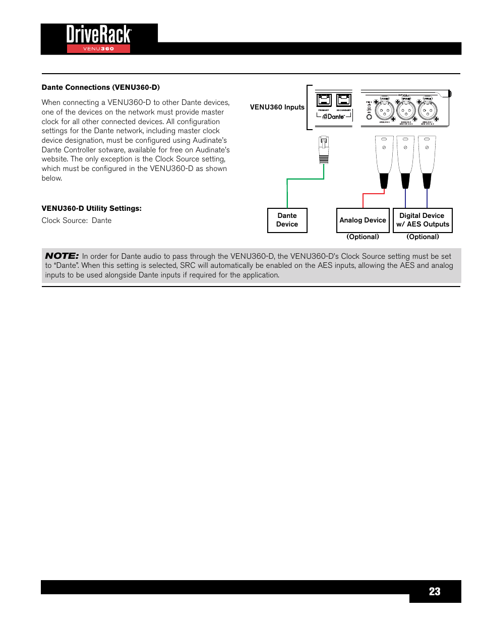 dbx DriveRack VENU360 Loudspeaker Management System User Manual | Page 25 / 127