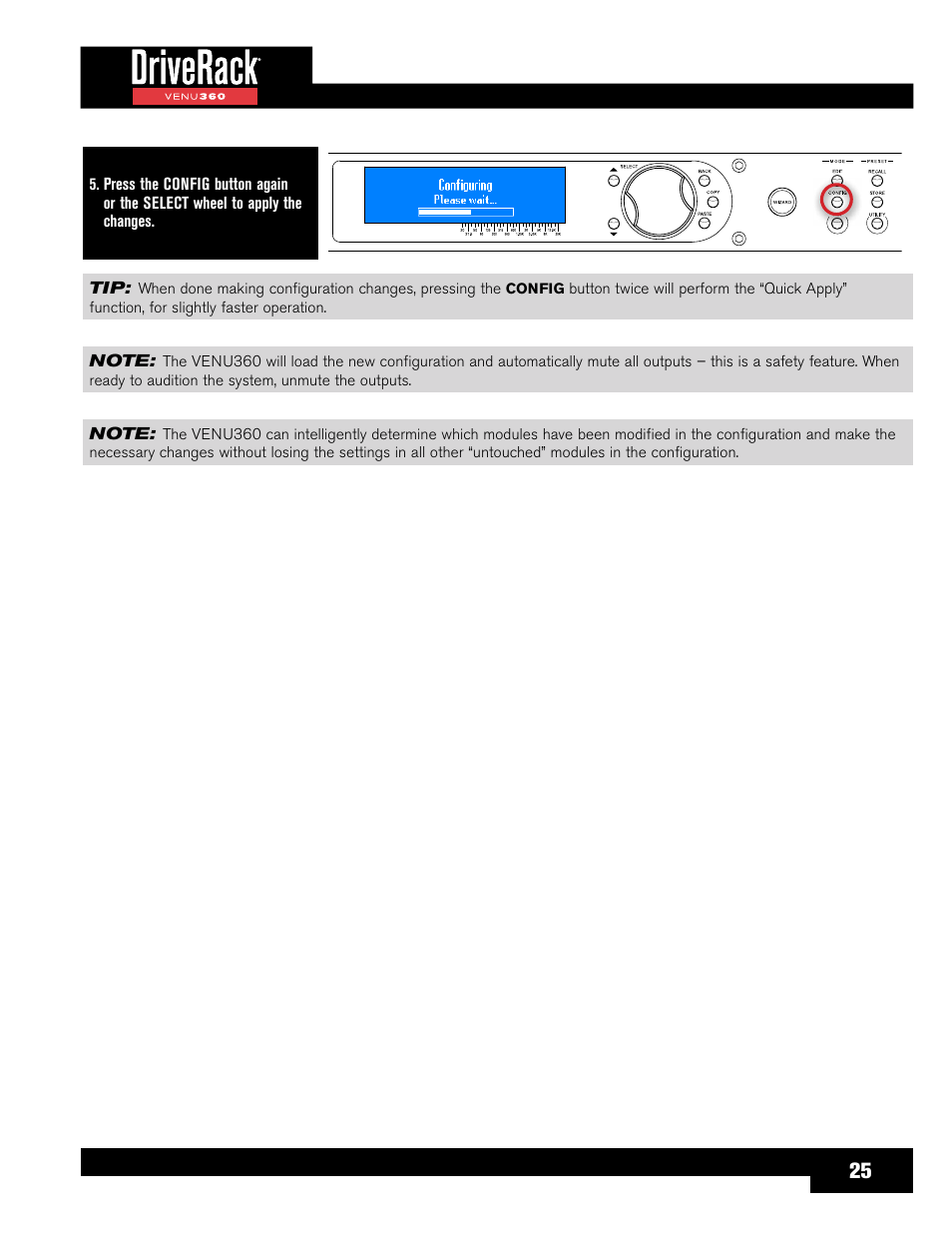 dbx DriveRack VENU360 Loudspeaker Management System User Manual | Page 27 / 127