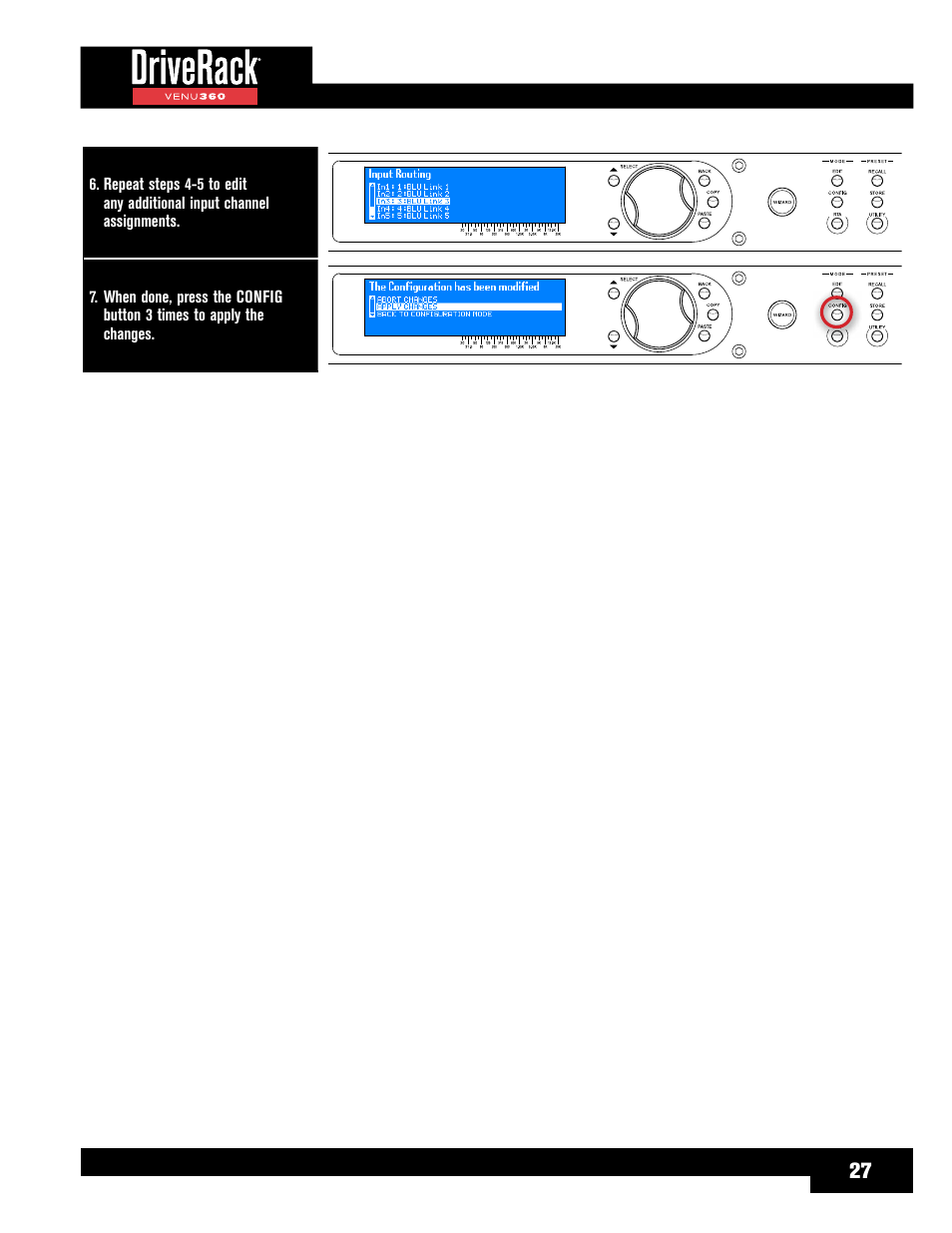 dbx DriveRack VENU360 Loudspeaker Management System User Manual | Page 29 / 127