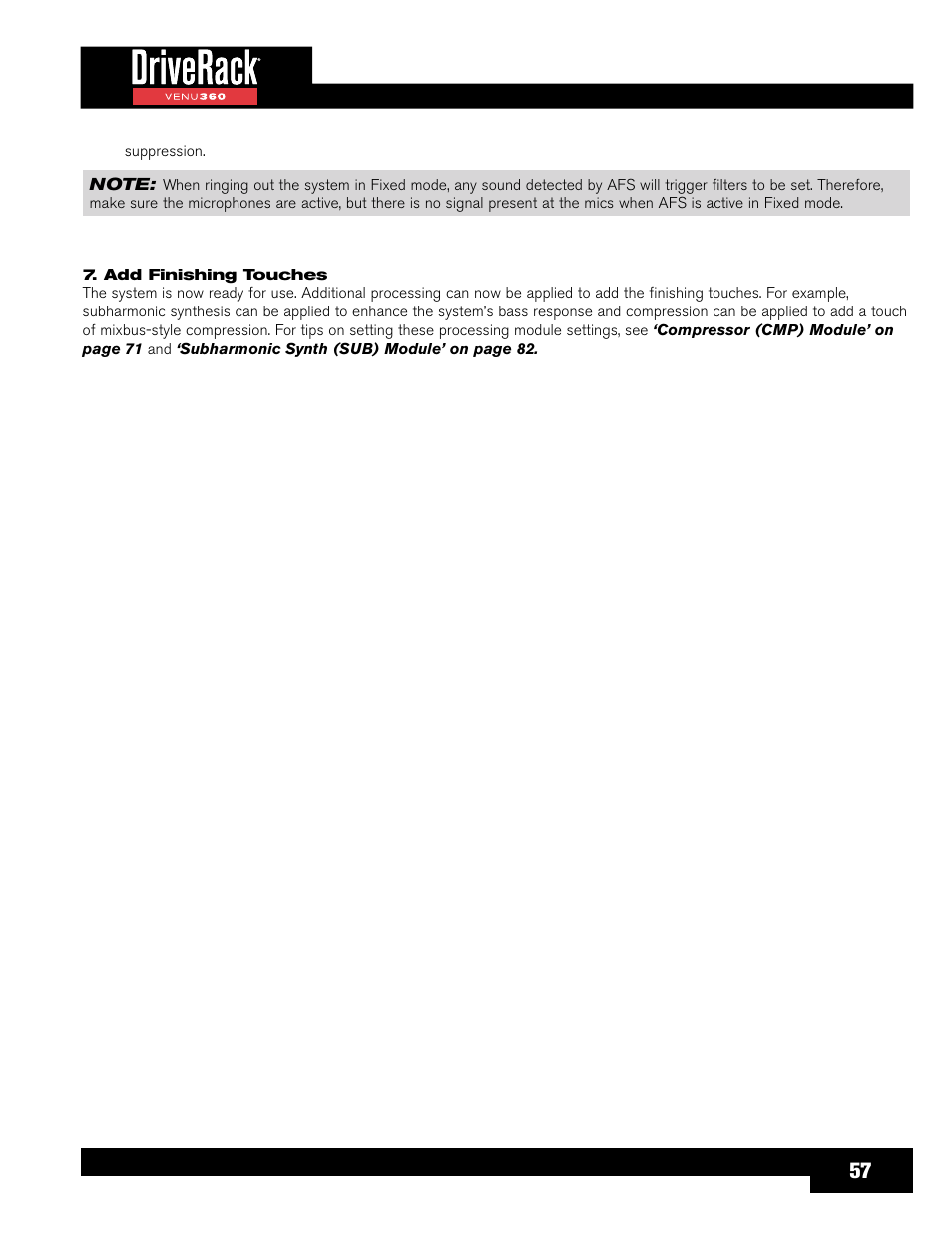 Add finishing touches | dbx DriveRack VENU360 Loudspeaker Management System User Manual | Page 59 / 127