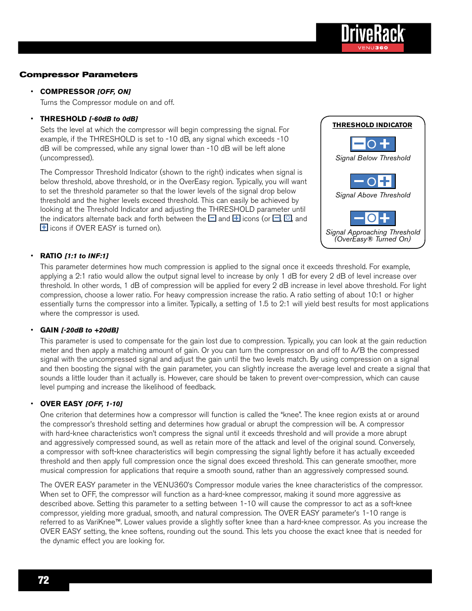 Preset 1 1 | dbx DriveRack VENU360 Loudspeaker Management System User Manual | Page 74 / 127