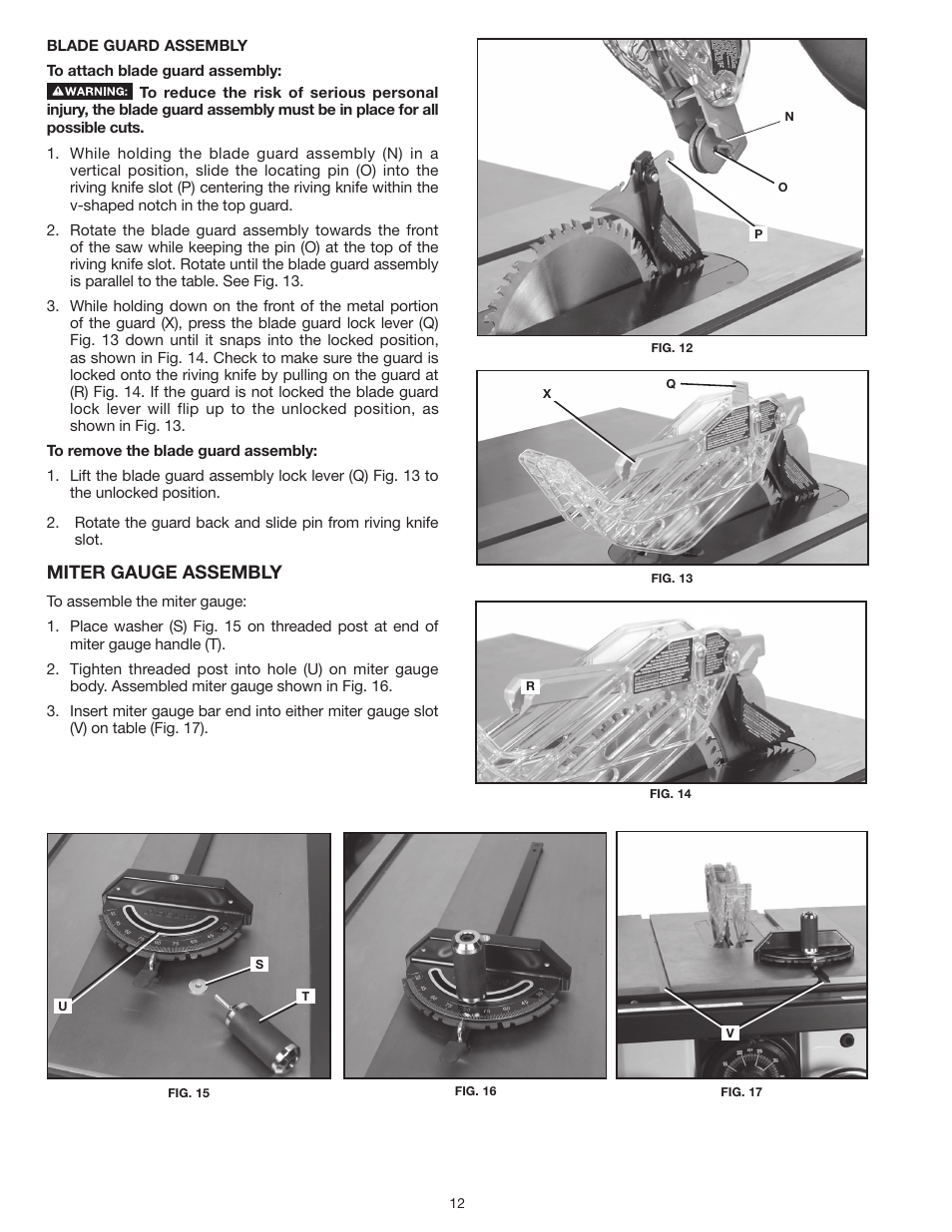 Miter gauge assembly | Delta UNISAW 36-L352 User Manual | Page 12 / 108